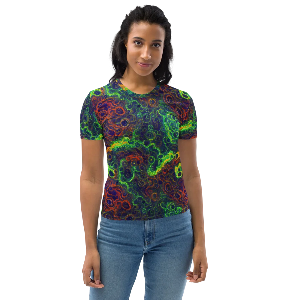 Cobalt Swirl on Women's Crew Neck T-Shirt — Front