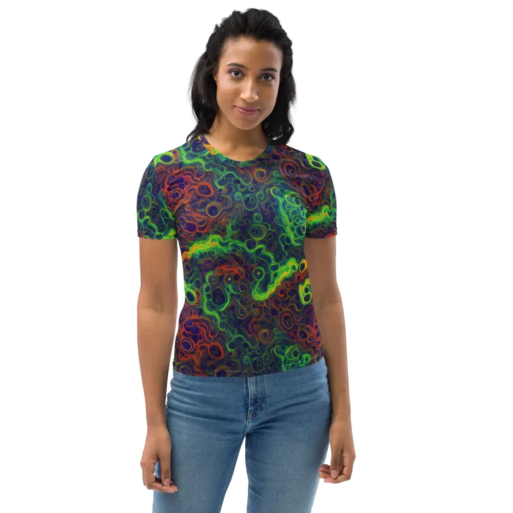 Cobalt Swirl on Women's Crew Neck T-Shirt — Front