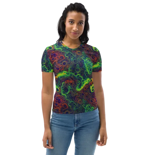 Cobalt Swirl on a Women's Crew Neck T-Shirt