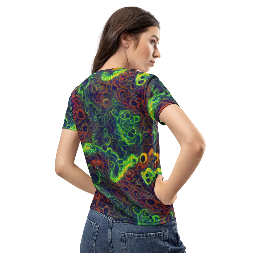 Cobalt Swirl on Women's Crew Neck T-Shirt — Back