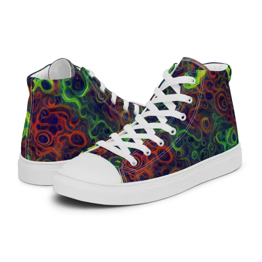 Cobalt Swirl on a Women's High Top Canvas Shoes