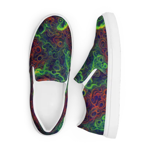 Cobalt Swirl on a Men's Slip-On Canvas Shoes
