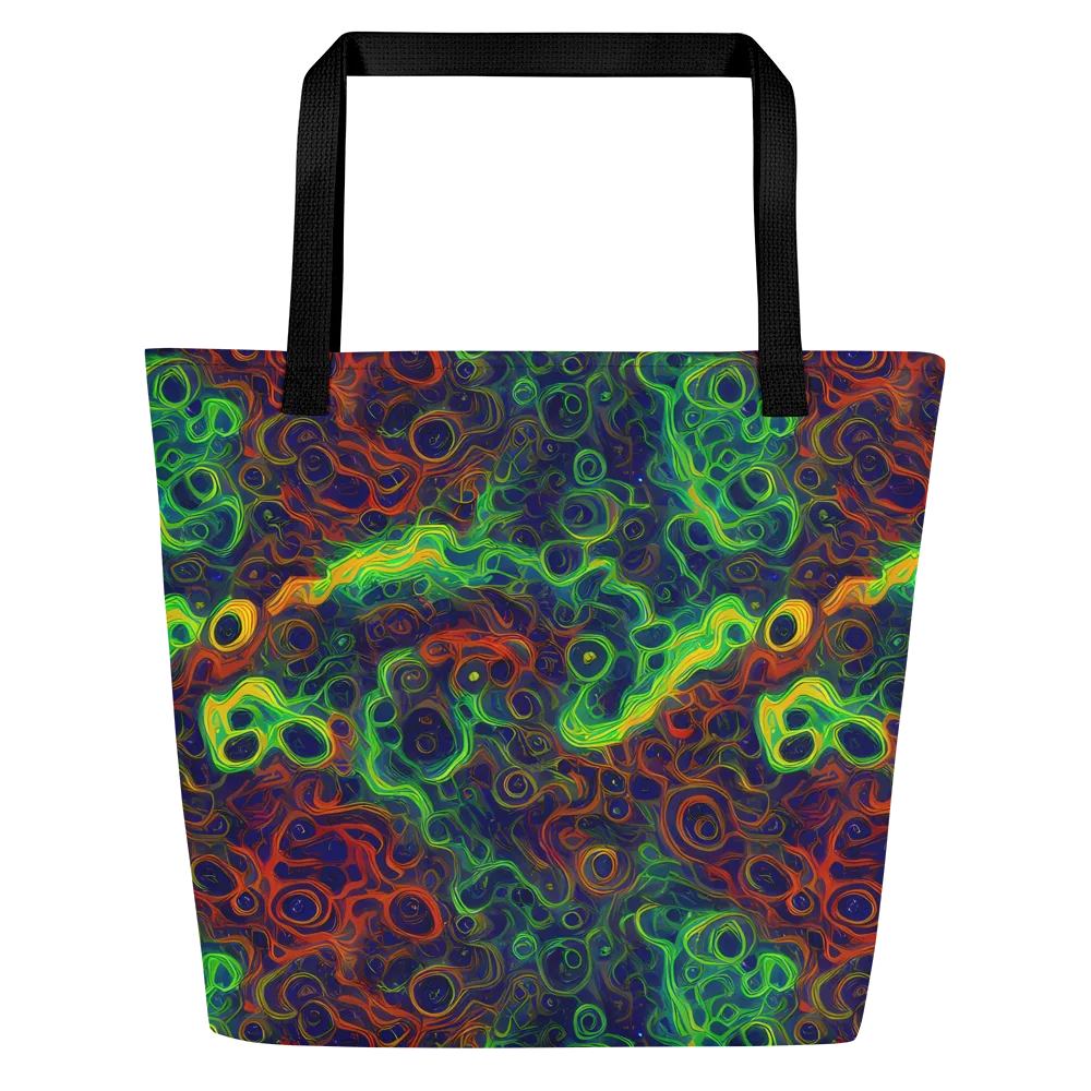 Cobalt Swirl on Large Tote Bag W/ Pocket — Front