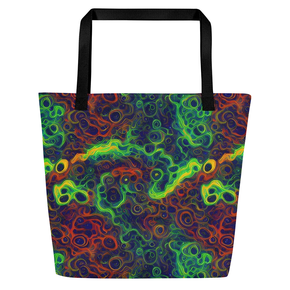 Cobalt Swirl on Large Tote Bag W/ Pocket — Front