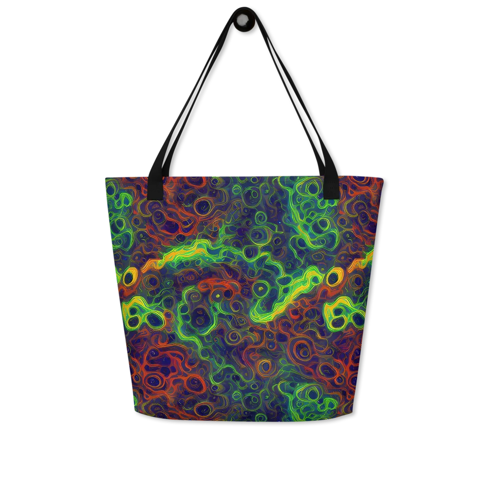 Cobalt Swirl on Large Tote Bag W/ Pocket — Front
