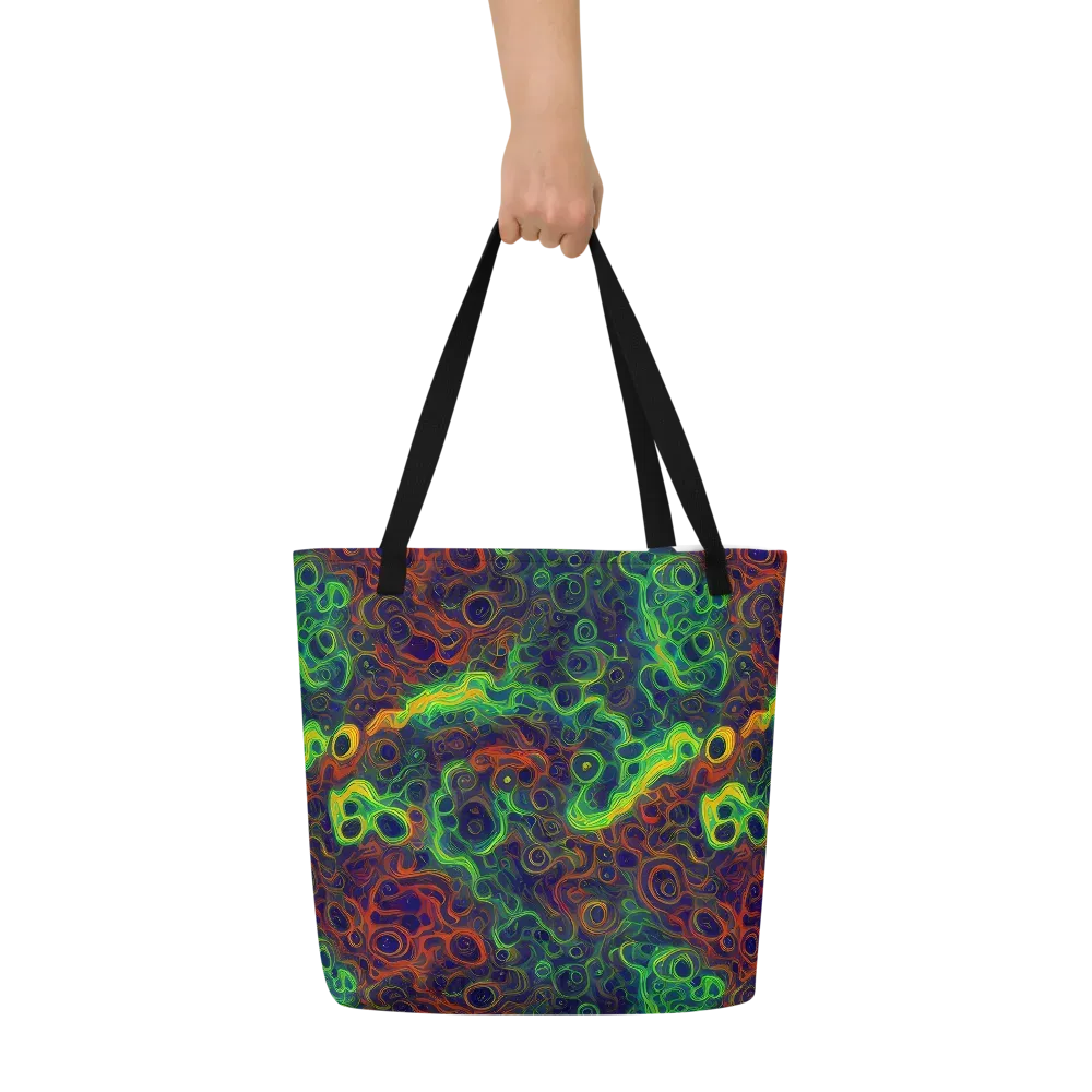 Cobalt Swirl on Large Tote Bag W/ Pocket — Front