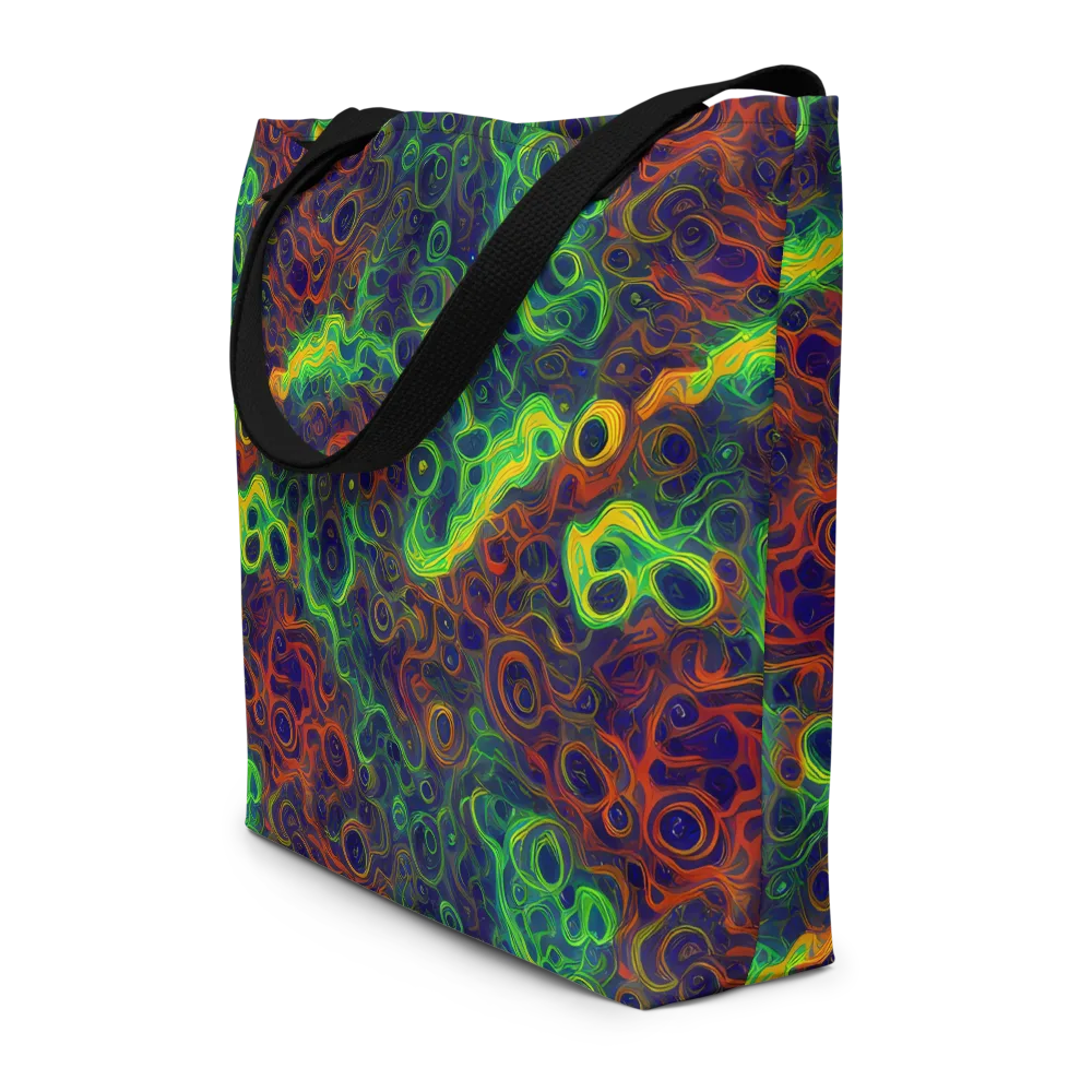 Cobalt Swirl on Large Tote Bag W/ Pocket — Front