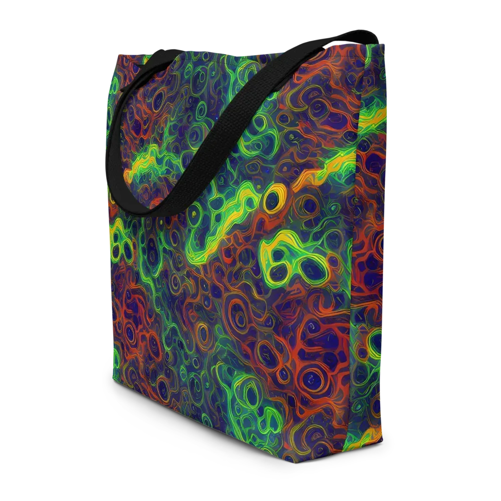 Cobalt Swirl on Large Tote Bag W/ Pocket — Front