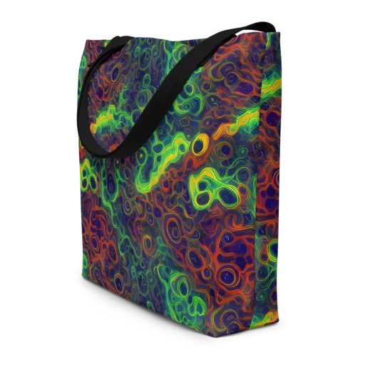 Cobalt Swirl on a Large Tote Bag W/ Pocket