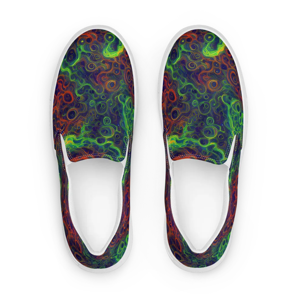 Cobalt Swirl on Women's Slip-On Canvas Shoes — Front