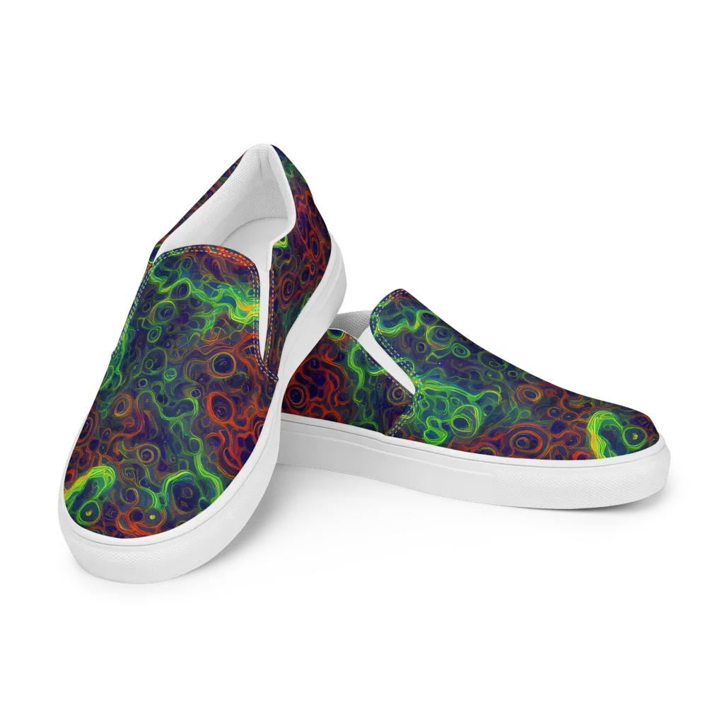 Cobalt Swirl on Women's Slip-On Canvas Shoes — Left Front