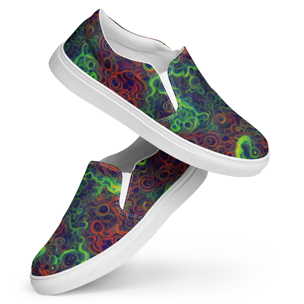 Cobalt Swirl on Women's Slip-On Canvas Shoes — Front