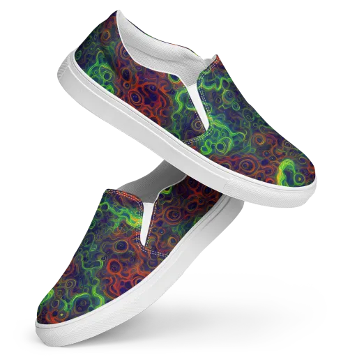 Cobalt Swirl on a Women's Slip-On Canvas Shoes