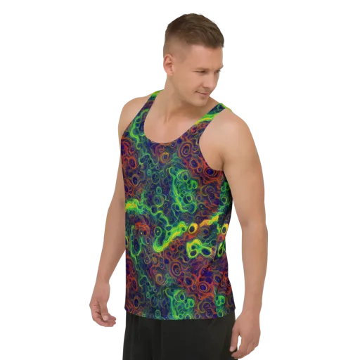Cobalt Swirl on a Men's Tank Top