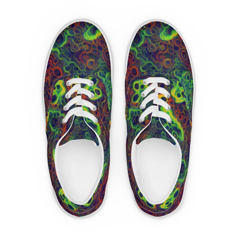 Cobalt Swirl on Men's Lace-Up Canvas Shoes — Front