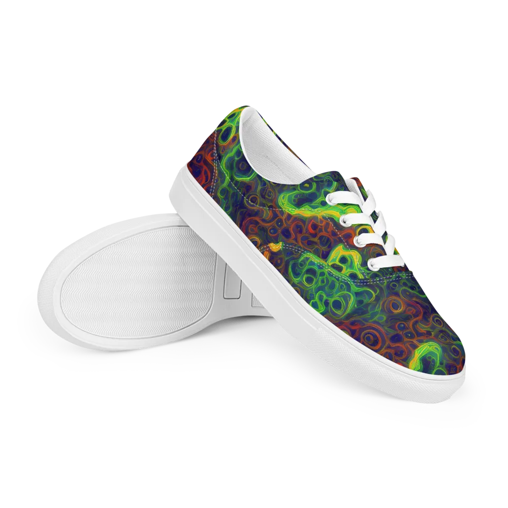 Cobalt Swirl on Men's Lace-Up Canvas Shoes — Right Front