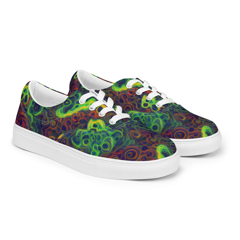 Cobalt Swirl on Men's Lace-Up Canvas Shoes — Right Front