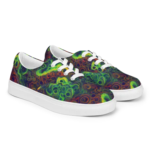 Cobalt Swirl on a Men's Lace-Up Canvas Shoes