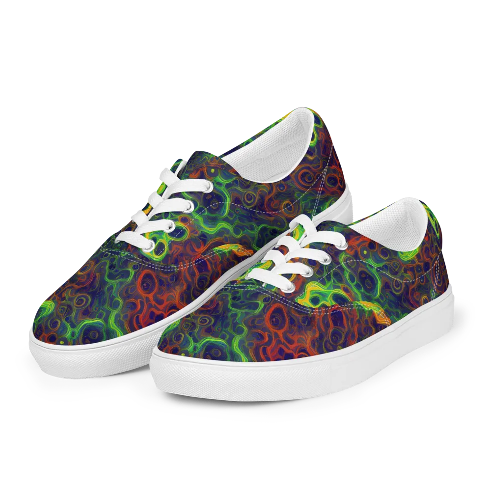 Cobalt Swirl on Men's Lace-Up Canvas Shoes — Left Front