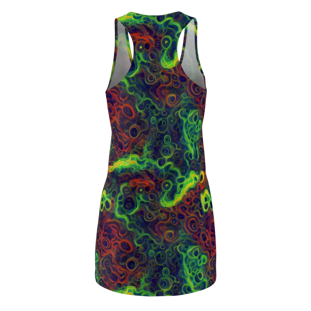 Cobalt Swirl on Racerback Dress — Back
