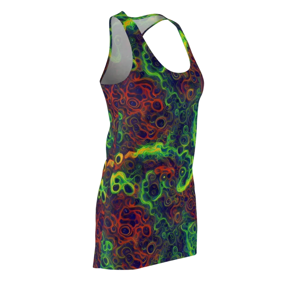 Cobalt Swirl on Racerback Dress — Front Side
