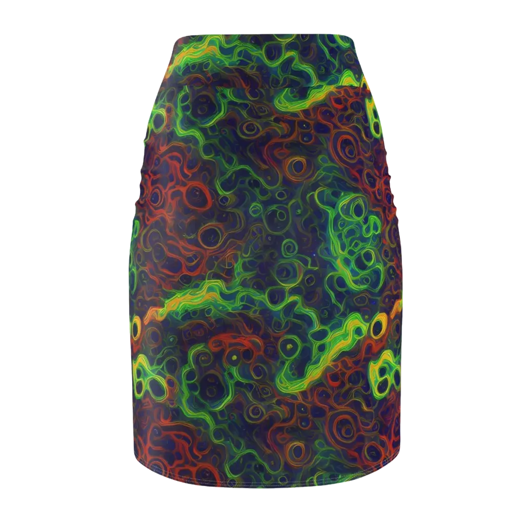 Cobalt Swirl on Pencil Skirt — Back
