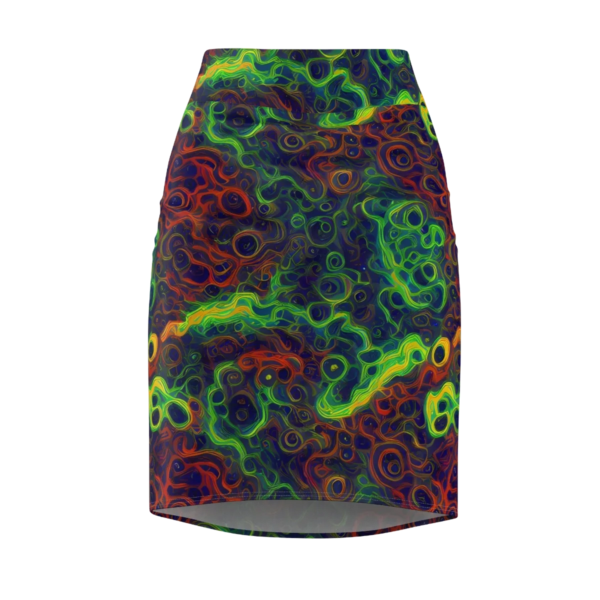 Cobalt Swirl on Pencil Skirt — Front