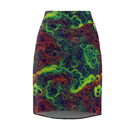 Cobalt Swirl on a Pencil Skirt