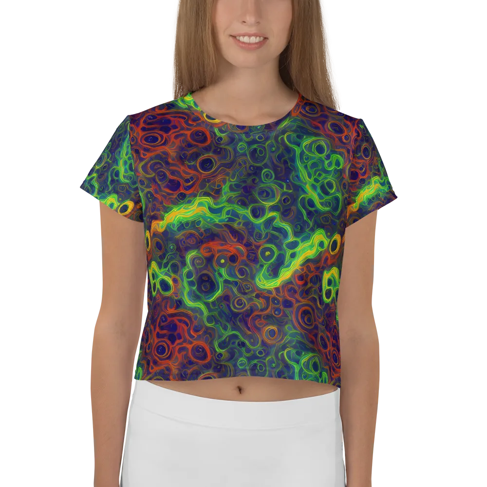Cobalt Swirl on Crop Tee — Front