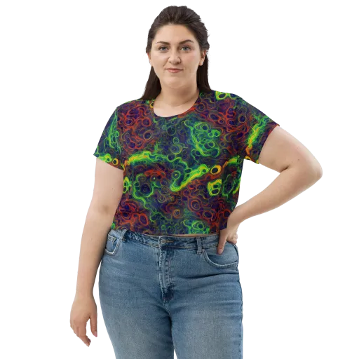 Cobalt Swirl on a Crop Tee