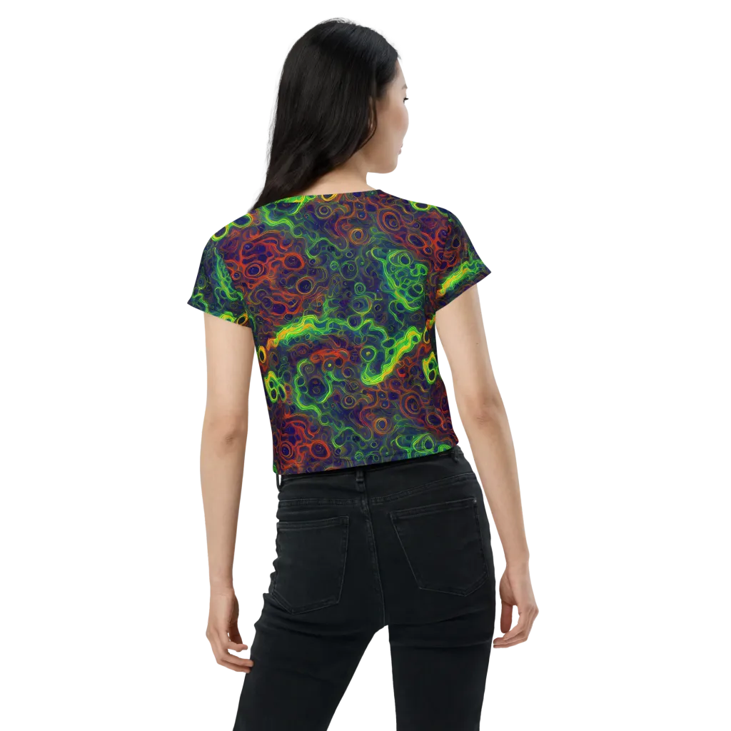 Cobalt Swirl on Crop Tee — Back