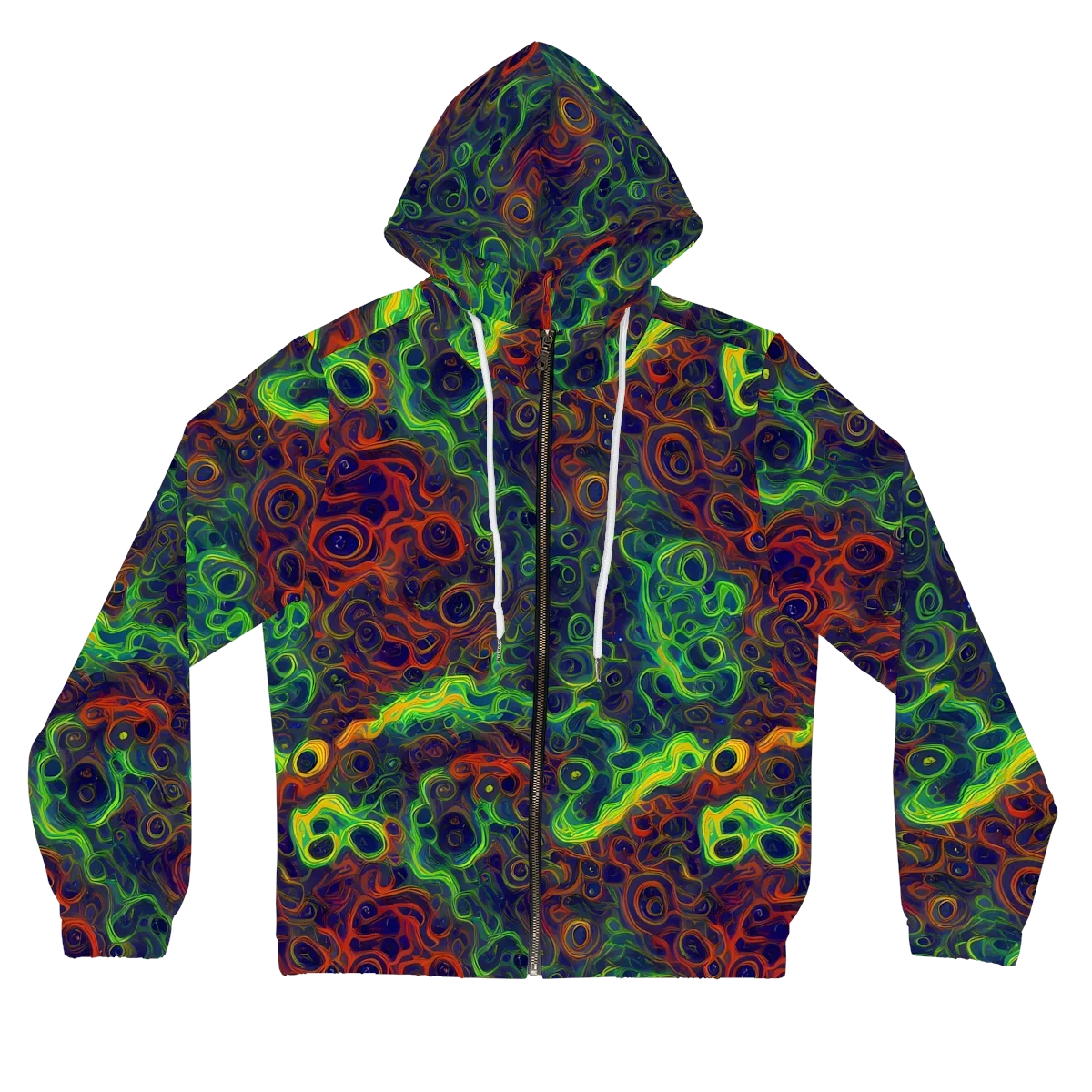 Cobalt Swirl on Women's Full-Zip Hoodie — Front