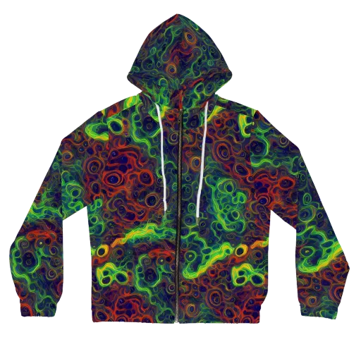 Cobalt Swirl on a Women's Full-Zip Hoodie