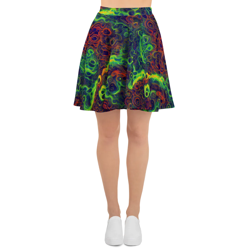 Cobalt Swirl on Skater Skirt — Front