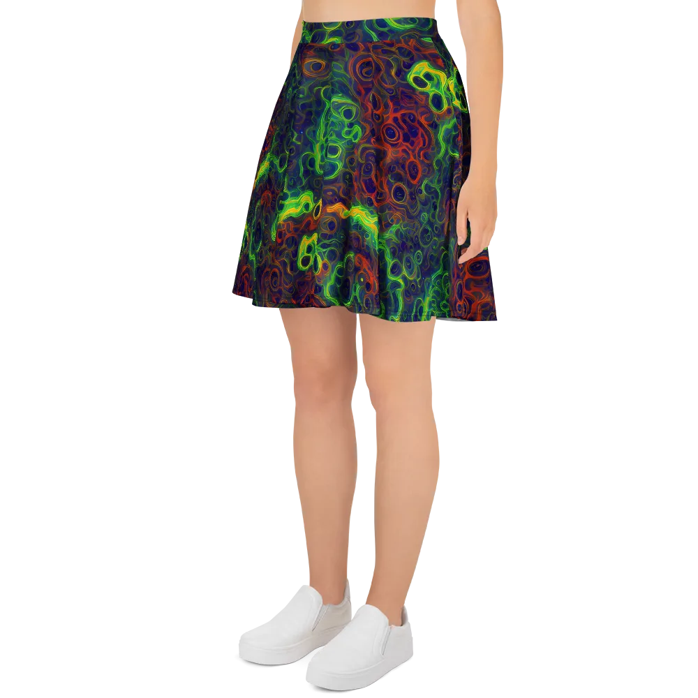 Cobalt Swirl on Skater Skirt — Left