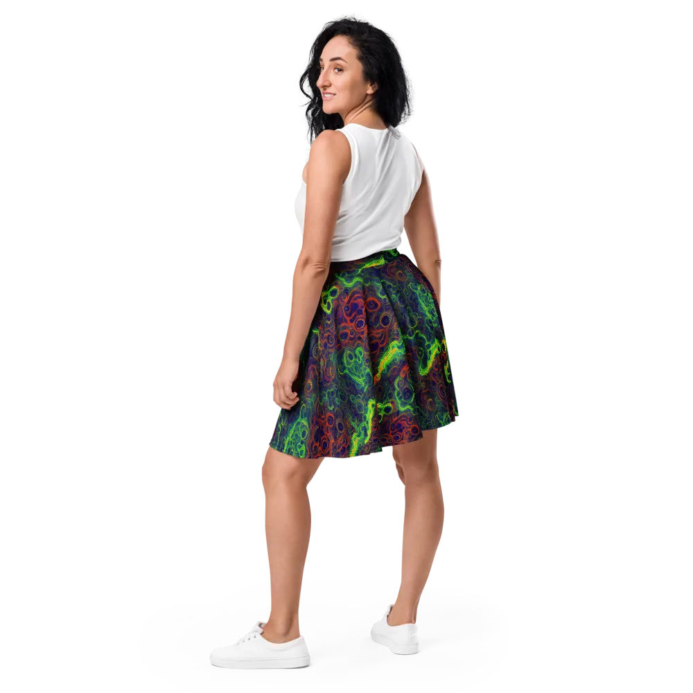 Cobalt Swirl on Skater Skirt — Back