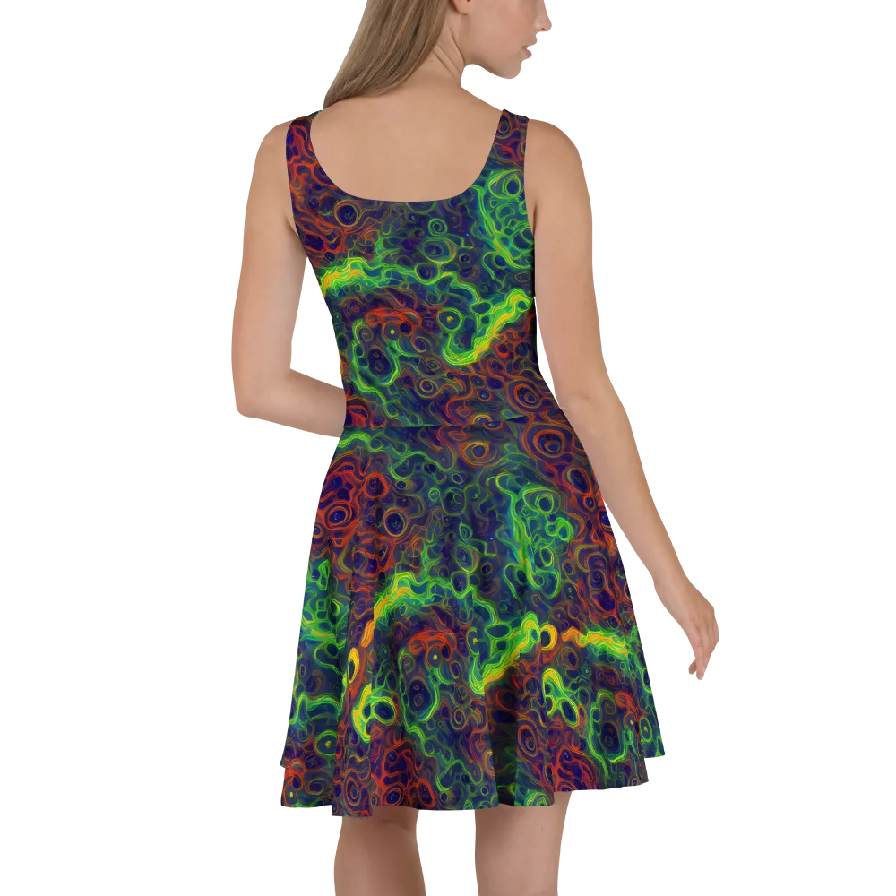 Cobalt Swirl on Skater Dress — Back