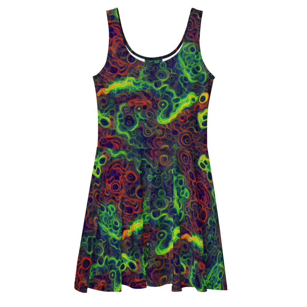 Cobalt Swirl on Skater Dress — Front