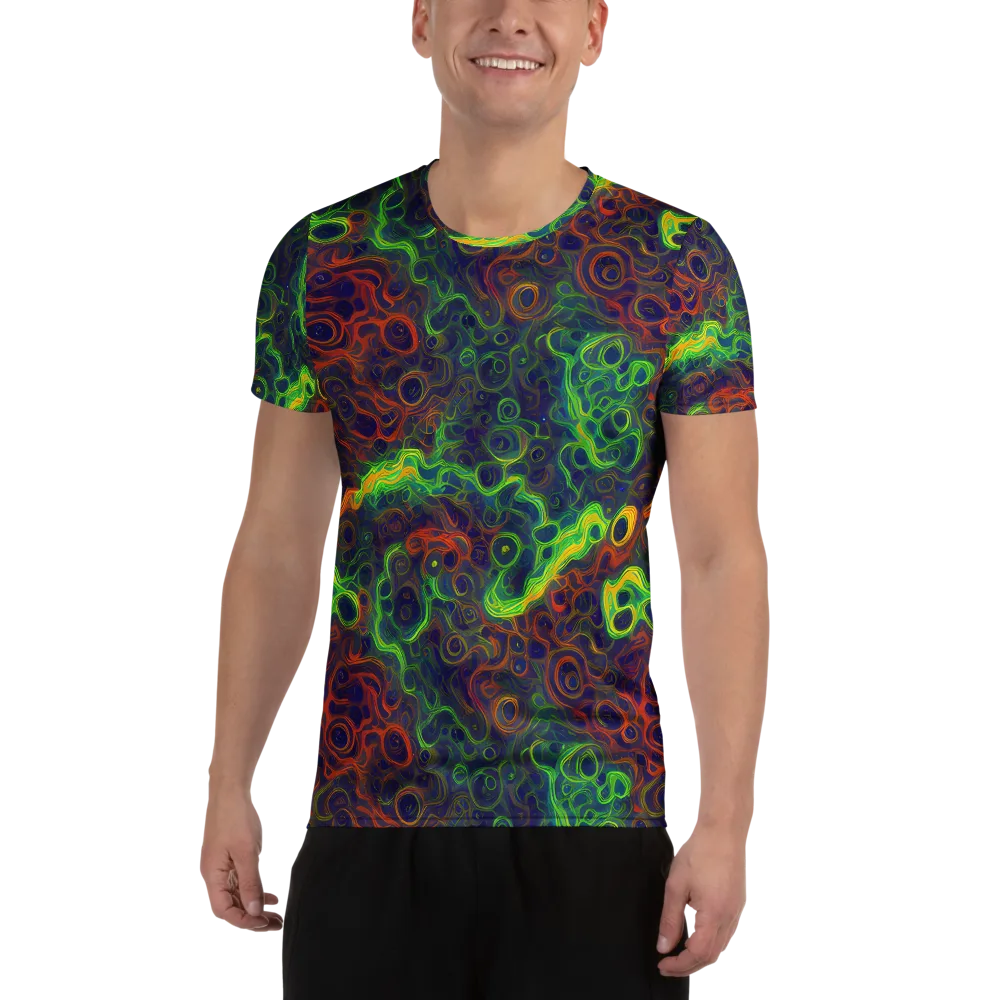 Cobalt Swirl on Men's Athletic T-Shirt — Front