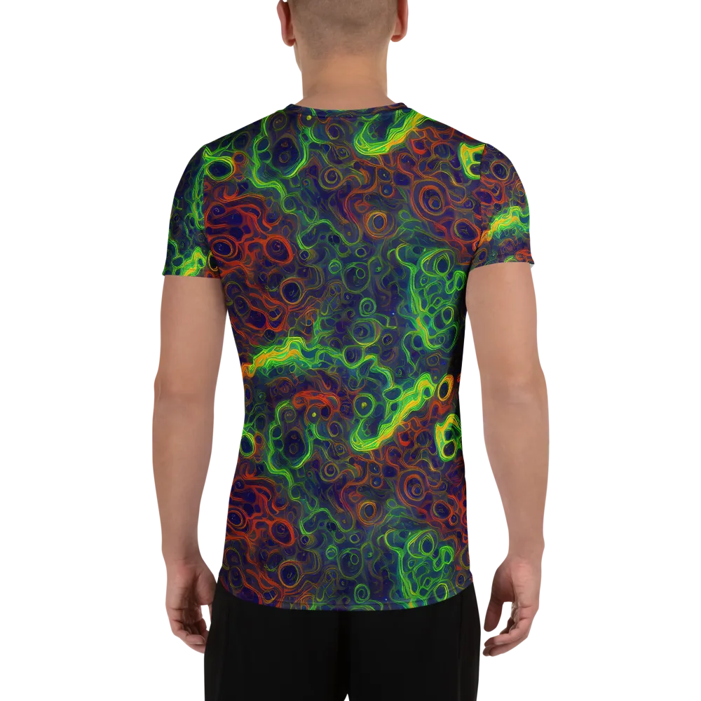Cobalt Swirl on Men's Athletic T-Shirt — Back