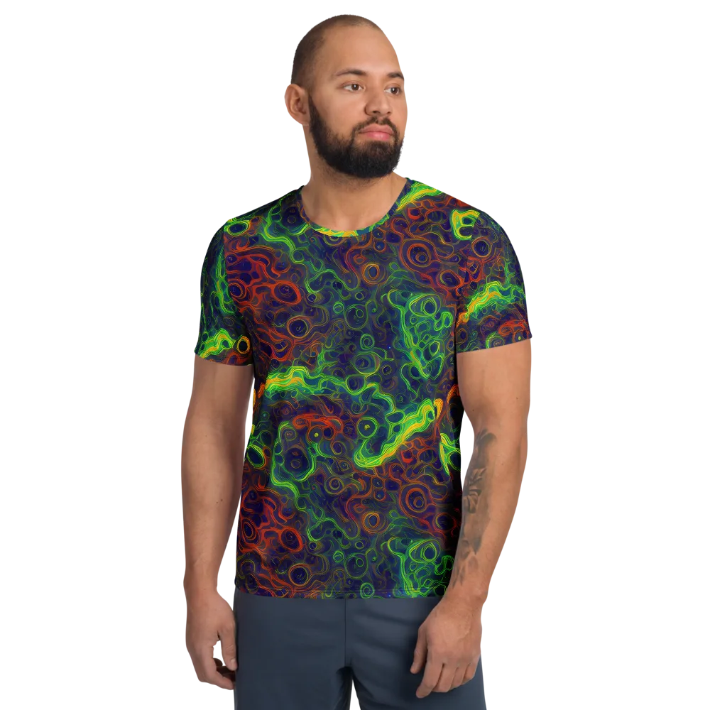 Cobalt Swirl on Men's Athletic T-Shirt — Front