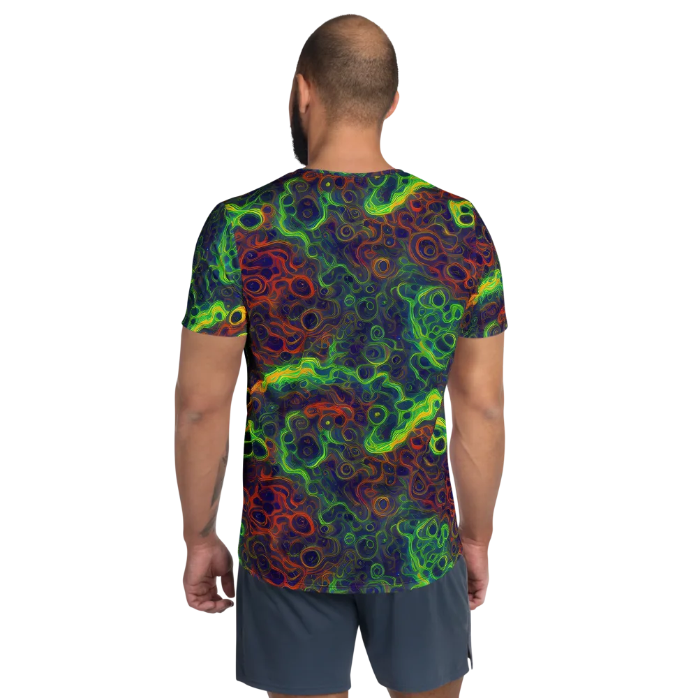 Cobalt Swirl on Men's Athletic T-Shirt — Back