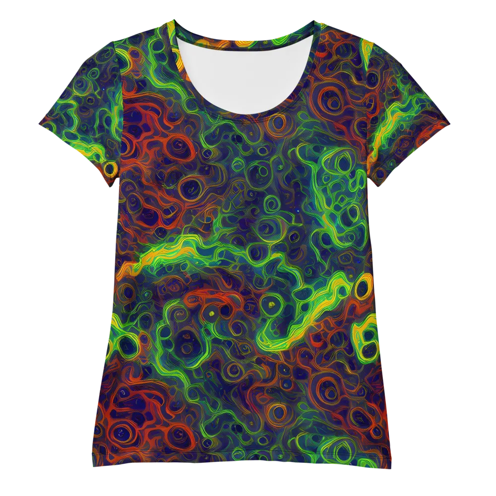 Cobalt Swirl on Women's Athletic T-Shirt — Front