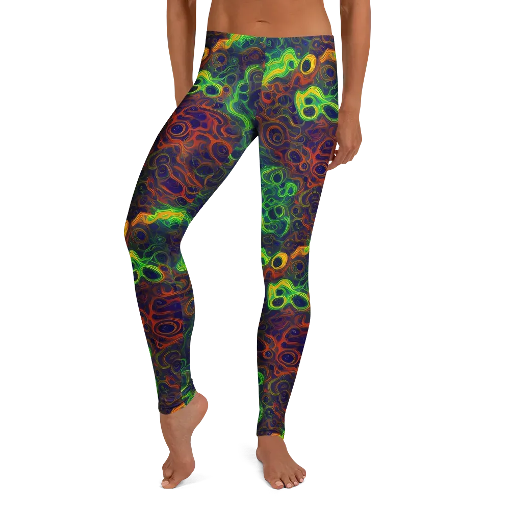 Cobalt Swirl on Leggings — Front