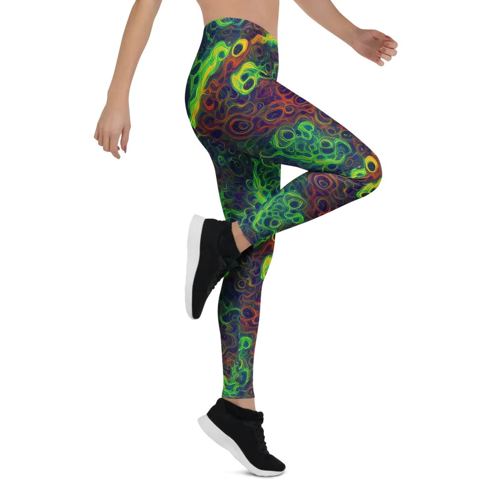 Cobalt Swirl on Leggings — Right