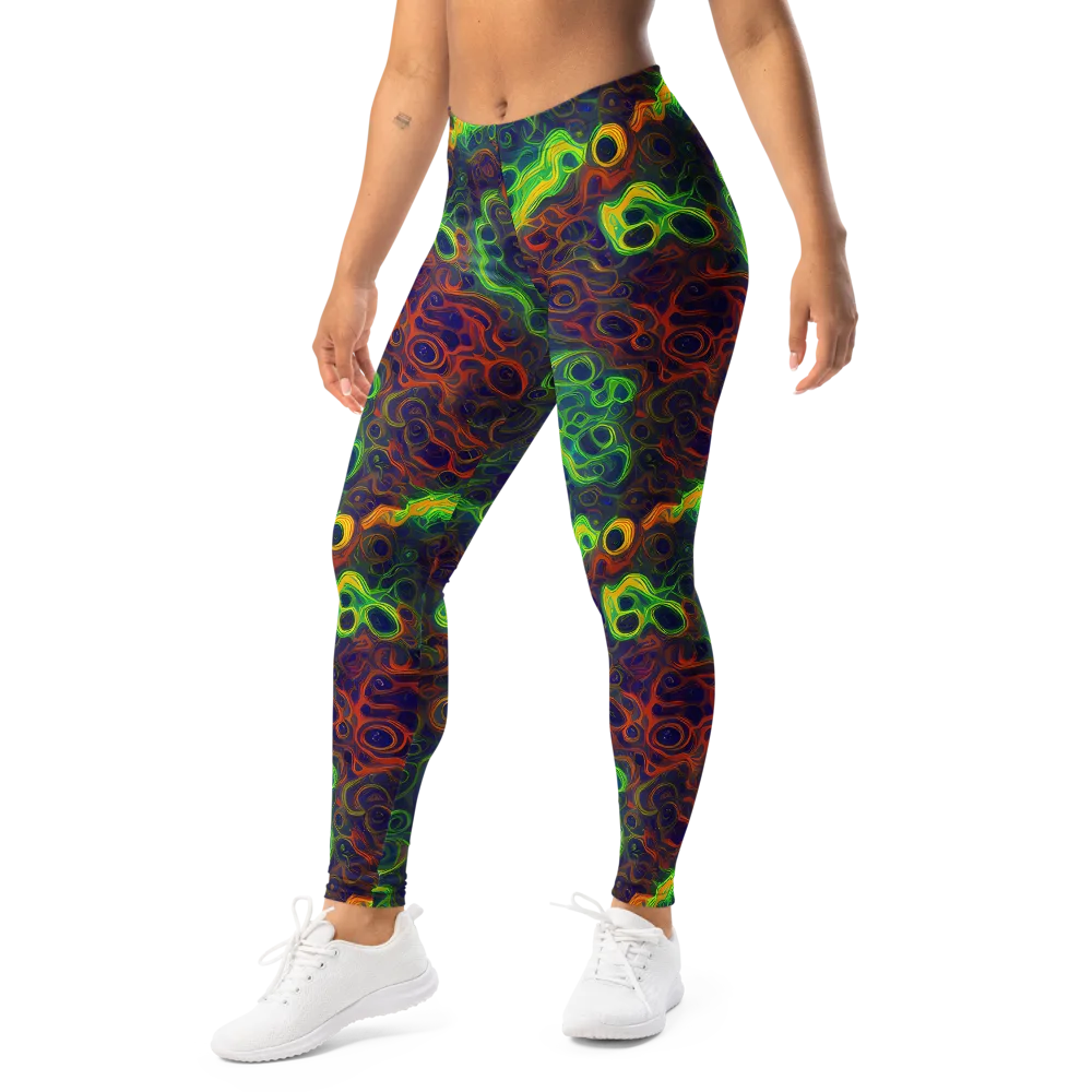 Cobalt Swirl on Leggings — Left Front
