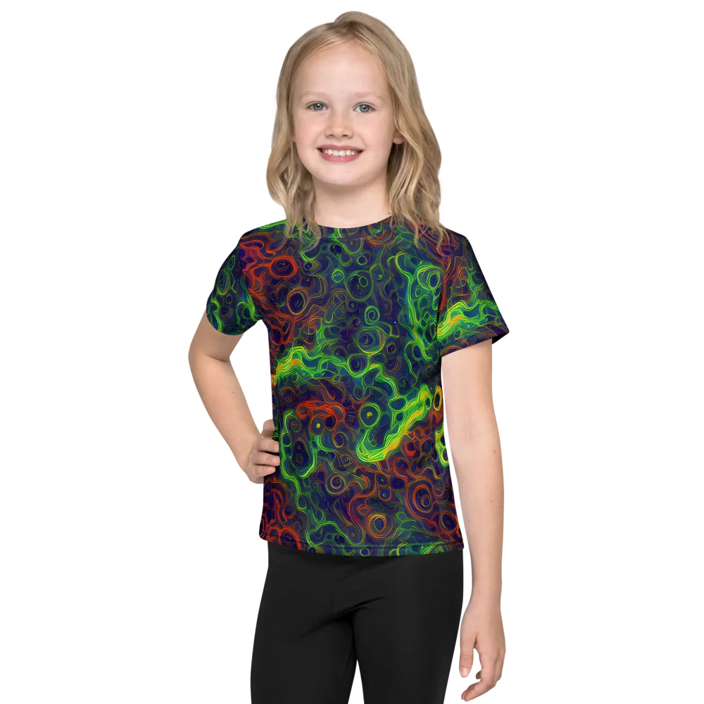 Cobalt Swirl on Kids Crew Neck T-Shirt — Front