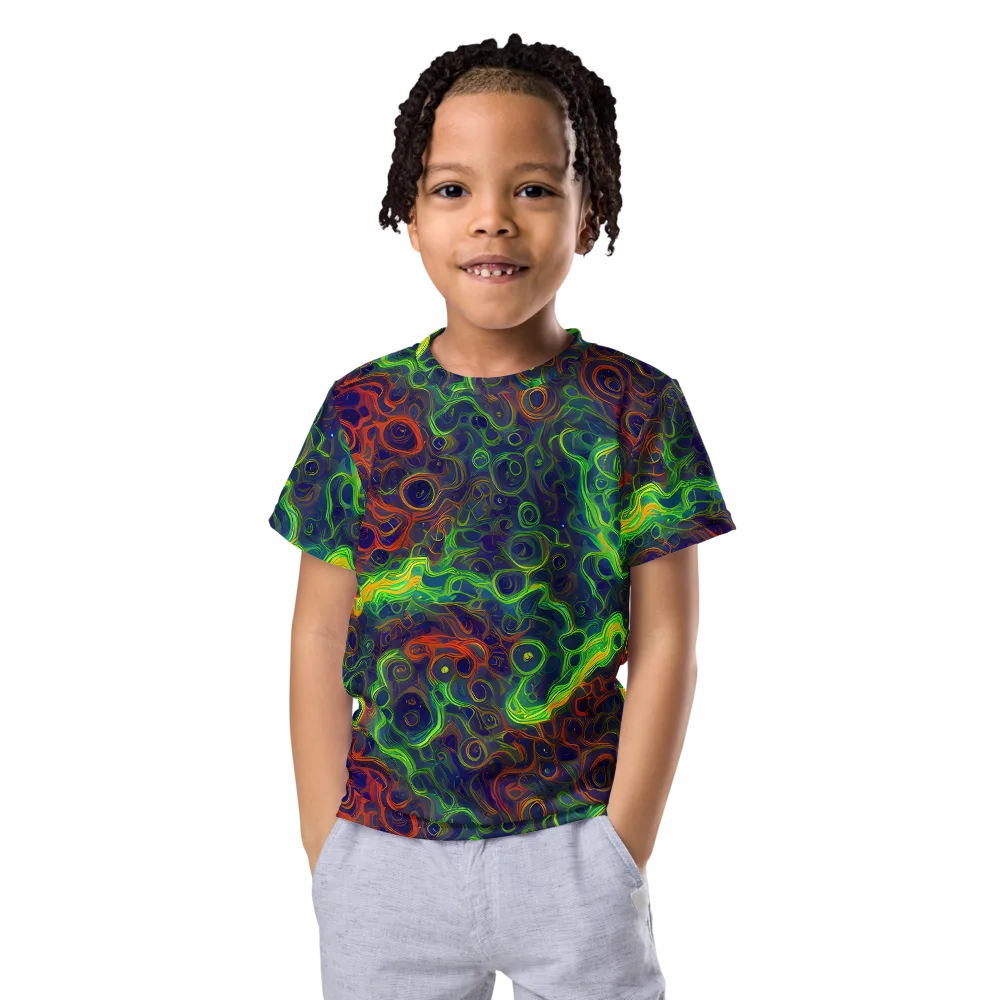 Cobalt Swirl on Kids Crew Neck T-Shirt — Front