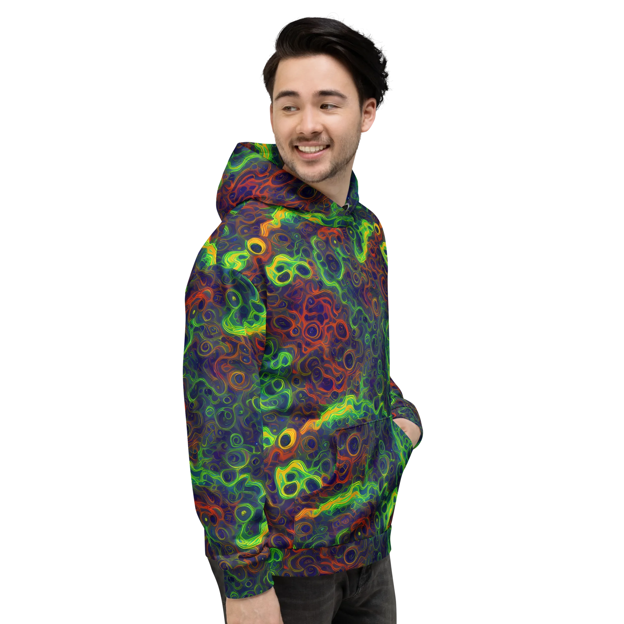 Cobalt Swirl on Hoodie — Right