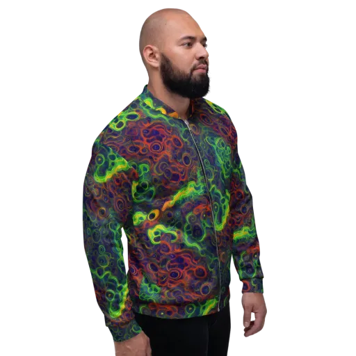 Cobalt Swirl on a Bomber Jacket